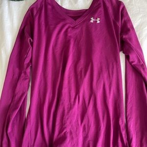 long sleeve purple workout top